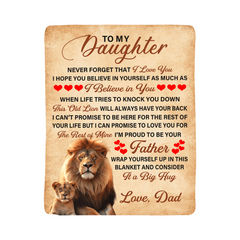 To My Daughter This Old Lion – Sherpa Fleece Blanket