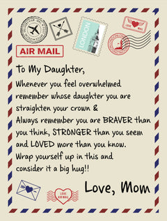 To My Daughter Braver I Love You (From Mom) – Sherpa Fleece Blanket